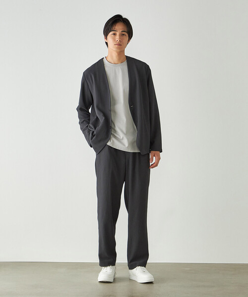 COMME CA ISM(コムサイズム)の「【セットアップ対応】楊柳ポリエステル ワンタックワイドテーパードパンツ(スラックス・メンズ・チャコール/ブラック・LARGE/MEDIUM/SMALL)」の22枚目の写真