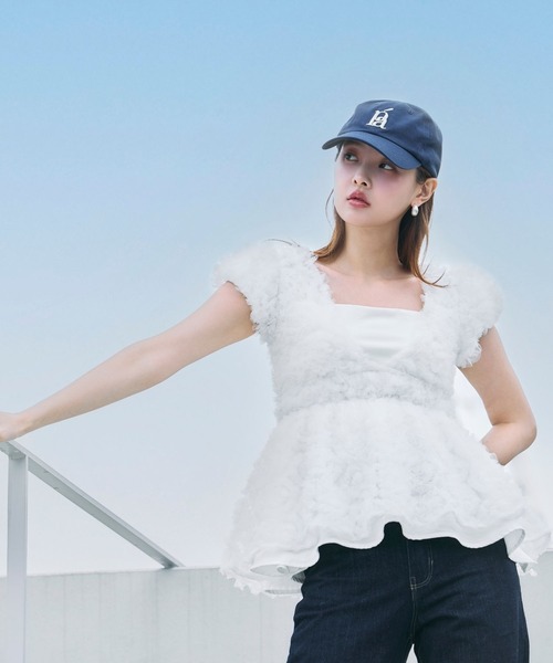 polaura(ポローラ)の「フラワーぺプラムバックリボンチュニック(シャツ/ブラウス・レディース・サックスブルー/ホワイト/ピンク/ベビーピンク/ブラック・FREE)」の15枚目の写真