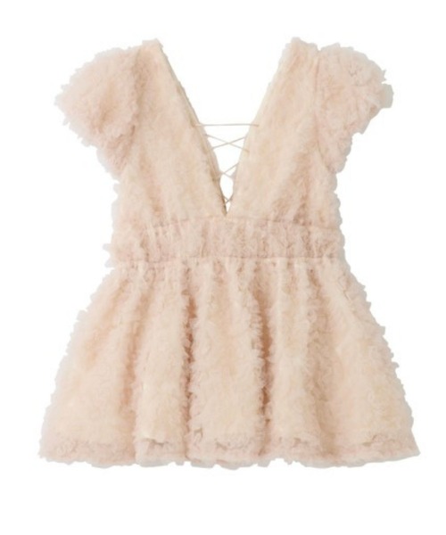 polaura(ポローラ)の「フラワーぺプラムバックリボンチュニック(シャツ/ブラウス・レディース・サックスブルー/ホワイト/ピンク/ベビーピンク/ブラック・FREE)」の16枚目の写真