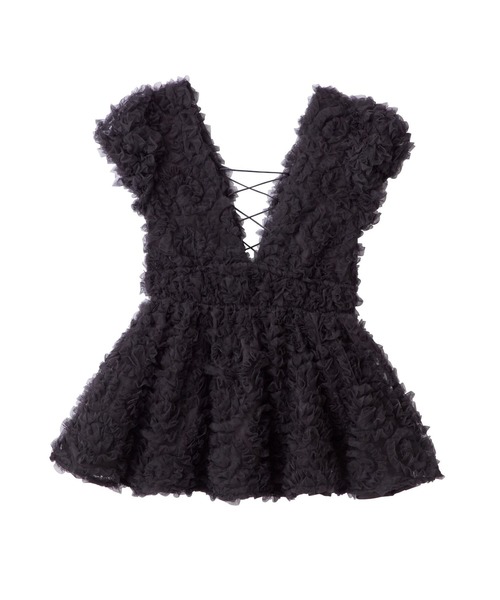 polaura(ポローラ)の「フラワーぺプラムバックリボンチュニック(シャツ/ブラウス・レディース・サックスブルー/ホワイト/ピンク/ベビーピンク/ブラック・FREE)」の18枚目の写真