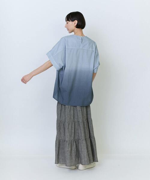 LOISIR(ロワズィール)の「インドコットンボイルハンド段染めブラウス(シャツ/ブラウス・レディース・ベージュ系その他/ブルー系その他・FREE)」の8枚目の写真