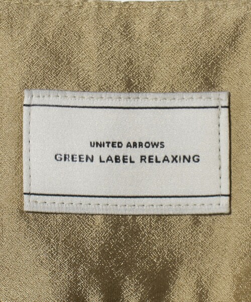 green label relaxing（グリーンレーベルリラクシング）の「［size SHORTあり］ブライトシアー ショートスリーブ ジャケット（ノーカラージャケット・レディース・ベージュ/ネイビー・FREE/SHORT）」の3枚目の写真