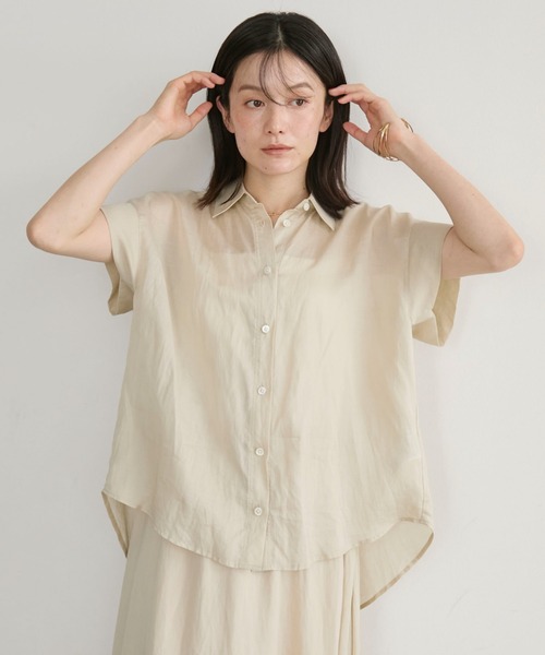 Doux archives(ドゥアルシーヴ)の「ラミーフレンチシャツ(シャツ/ブラウス・レディース・ベージュ/ブラウン/チャコールグレー・FREE)」の11枚目の写真
