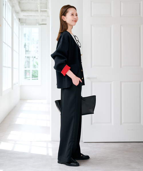 U by SPICK&SPAN(ユーバイスピックアンドスパン)の「《WEB限定 / 追加 / 2枚セット》WPL トラウザーサロペット(つなぎ/オールインワン・レディース・ブラック/モカ・36/38)」の5枚目の写真