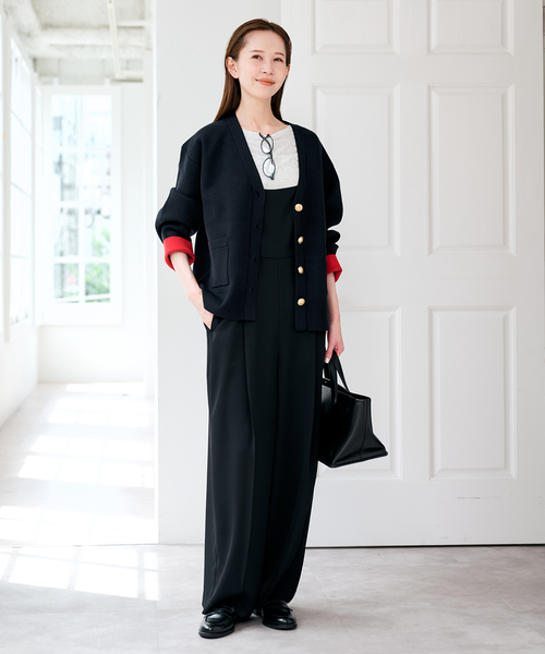 U by SPICK&SPAN(ユーバイスピックアンドスパン)の「《WEB限定 / 追加 / 2枚セット》WPL トラウザーサロペット(つなぎ/オールインワン・レディース・ブラック/モカ・36/38)」の8枚目の写真