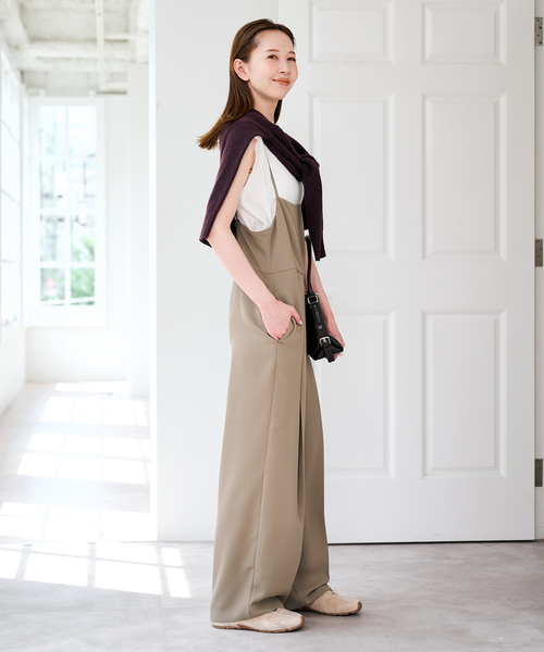 U by SPICK&SPAN(ユーバイスピックアンドスパン)の「《WEB限定 / 追加 / 2枚セット》WPL トラウザーサロペット(つなぎ/オールインワン・レディース・ブラック/モカ・36/38)」の21枚目の写真