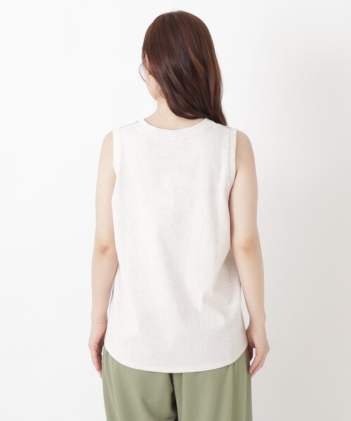 one'sterrace(ワンズテラス)の「花柄プリント 天竺切替 タンクトップ(Tシャツ/カットソー・レディース・ネイビー系5/ホワイト系9/アイボリー系8・02)」の14枚目の写真