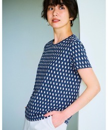 綿スラブ・総柄プリントTシャツ