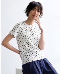 綿スラブ・総柄プリントTシャツ