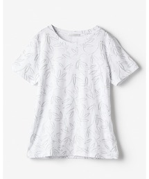 綿スラブ・総柄プリントTシャツ