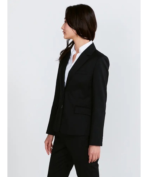 Perfect Suit FActory(パーフェクトスーツファクトリー)の「シルク混リクルート ギャバセットアップJK(テーラードジャケット・レディース・ブラック・5号)」の6枚目の写真