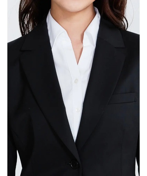 Perfect Suit FActory(パーフェクトスーツファクトリー)の「シルク混リクルート ギャバセットアップJK(テーラードジャケット・レディース・ブラック・5号)」の7枚目の写真
