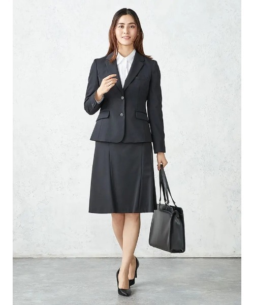 Perfect Suit FActory(パーフェクトスーツファクトリー)の「シルク混リクルート ギャバセットアップJK(テーラードジャケット・レディース・ブラック・5号)」の13枚目の写真