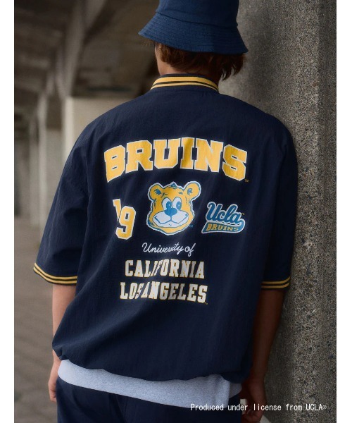 UCLA(ユーシーエルエー)の「【75】【UCLA/ユーシーエルエー】/【NUTMEG/ナツメグ】ダブルネーム スタジャンライク リブラインシャツ ドローコード(シャツ/ブラウス・メンズ・ブラック/ネイビー・M/L)」の4枚目の写真