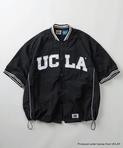 UCLA(ユーシーエルエー)の「【75】【UCLA/ユーシーエルエー】/【NUTMEG/ナツメグ】ダブルネーム スタジャンライク リブラインシャツ ドローコード(シャツ/ブラウス・メンズ・ブラック/ネイビー・M/L)」の5枚目の写真