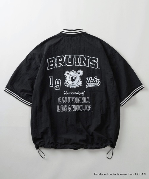 UCLA(ユーシーエルエー)の「【75】【UCLA/ユーシーエルエー】/【NUTMEG/ナツメグ】ダブルネーム スタジャンライク リブラインシャツ ドローコード(シャツ/ブラウス・メンズ・ブラック/ネイビー・M/L)」の6枚目の写真