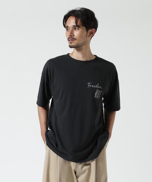 REMI RELIEF(レミレリーフ)の「REMI RELIEF(レミレリーフ) 別注20/-天竺BIGサイズTシャツ(FREEDOM) / 2026年盛夏モデル(Tシャツ/カットソー・メンズ・グレー/ブラック・M/XL/L)」の3枚目の写真