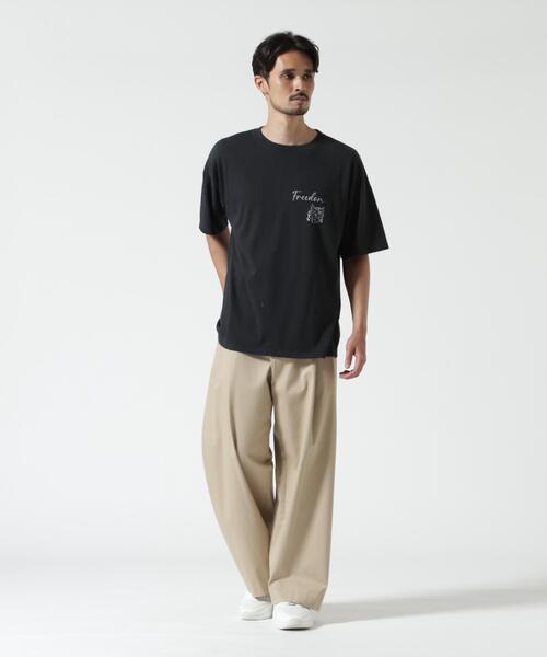 REMI RELIEF(レミレリーフ)の「REMI RELIEF(レミレリーフ) 別注20/-天竺BIGサイズTシャツ(FREEDOM) / 2026年盛夏モデル(Tシャツ/カットソー・メンズ・グレー/ブラック・M/XL/L)」の5枚目の写真
