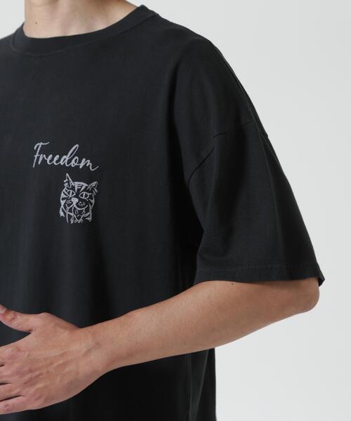 REMI RELIEF(レミレリーフ)の「REMI RELIEF(レミレリーフ) 別注20/-天竺BIGサイズTシャツ(FREEDOM) / 2026年盛夏モデル(Tシャツ/カットソー・メンズ・グレー/ブラック・M/XL/L)」の7枚目の写真