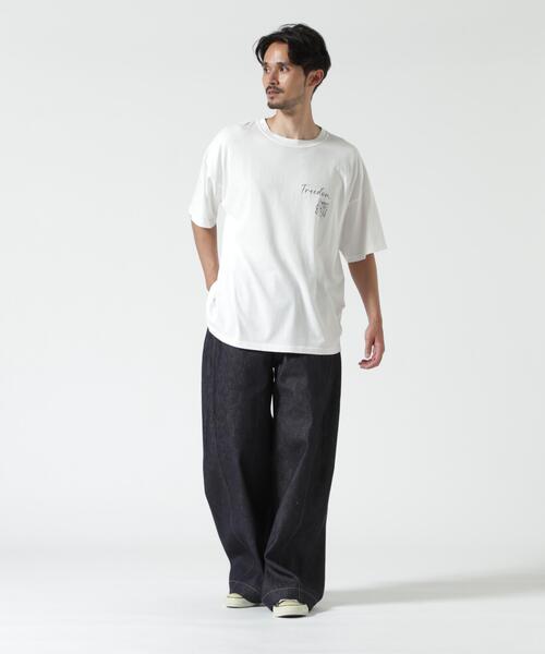 REMI RELIEF(レミレリーフ)の「REMI RELIEF(レミレリーフ) 別注20/-天竺BIGサイズTシャツ(FREEDOM) / 2026年盛夏モデル(Tシャツ/カットソー・メンズ・グレー/ブラック・M/XL/L)」の19枚目の写真