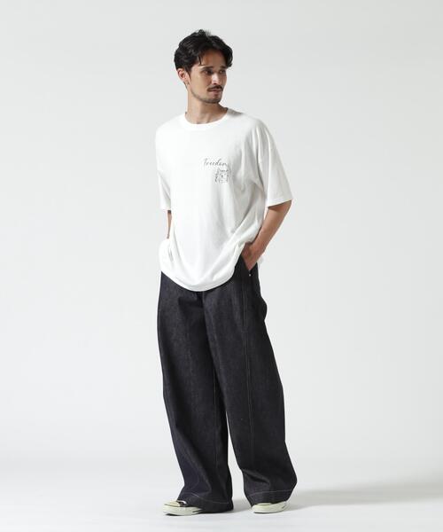 REMI RELIEF(レミレリーフ)の「REMI RELIEF(レミレリーフ) 別注20/-天竺BIGサイズTシャツ(FREEDOM) / 2026年盛夏モデル(Tシャツ/カットソー・メンズ・グレー/ブラック・M/XL/L)」の20枚目の写真