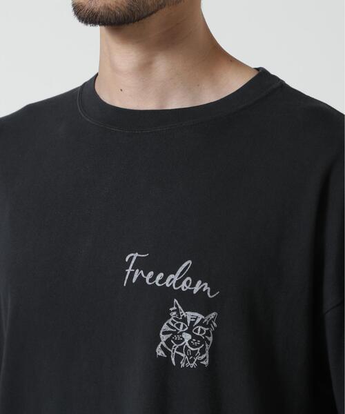 REMI RELIEF(レミレリーフ)の「REMI RELIEF(レミレリーフ) 別注20/-天竺BIGサイズTシャツ(FREEDOM) / 2026年盛夏モデル(Tシャツ/カットソー・メンズ・グレー/ブラック・M/XL/L)」の1枚目の写真