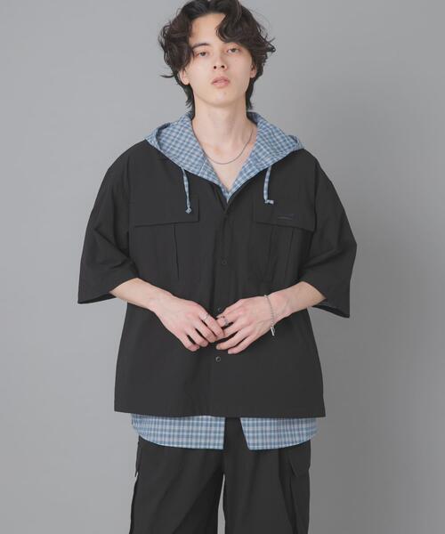 SENSE OF PLACE by URBAN RESEARCH(センスオブプレイスバイアーバンリサーチ)の「『別注』Converse×SENSE OF PLACE JACK PURCELLショートスリーブシャツ(シャツ/ブラウス・メンズ・チャコールグレー/ブラック・MEDIUM/LARGE/SMALL)」の8枚目の写真