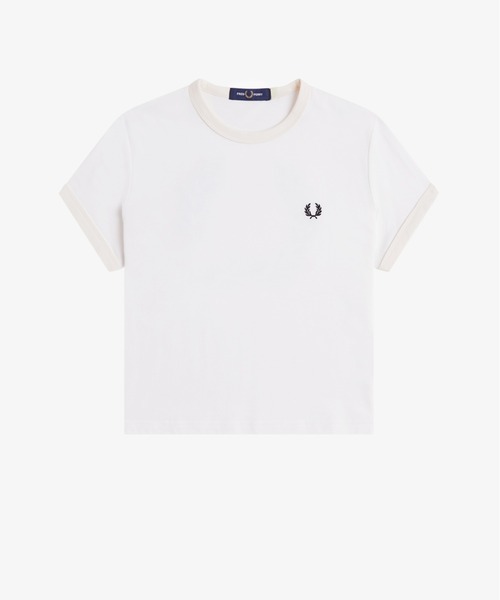 FRED PERRY(フレッドペリー)の「Laurel Wreath Badge T-Shirt/ローレルリースバッジTシャツ(Tシャツ/カットソー・レディース・ホワイト・10)」の7枚目の写真
