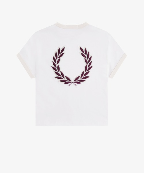 FRED PERRY(フレッドペリー)の「Laurel Wreath Badge T-Shirt/ローレルリースバッジTシャツ(Tシャツ/カットソー・レディース・ホワイト・10)」の8枚目の写真