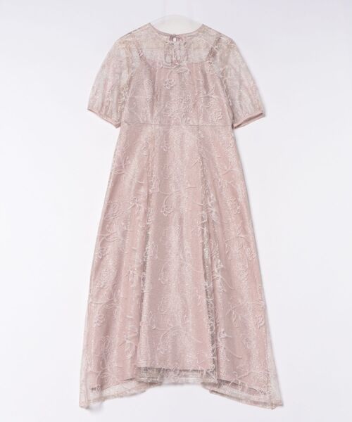 kaene(カエン)の「【kaene】ラインフラワーランダムヘムドレス/結婚式/パーティー/お呼ばれ(ワンピース・レディース・ピンク/ブラック・9号)」の2枚目の写真