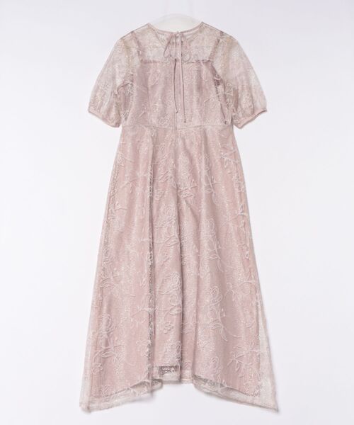 kaene(カエン)の「【kaene】ラインフラワーランダムヘムドレス/結婚式/パーティー/お呼ばれ(ワンピース・レディース・ピンク/ブラック・9号)」の3枚目の写真