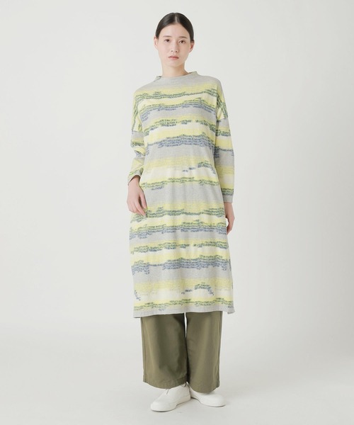Plantation(プランテーション)の「グラデーションステッチJQ / S(ワンピース・レディース・オフホワイト/イエロー・M size)」の2枚目の写真