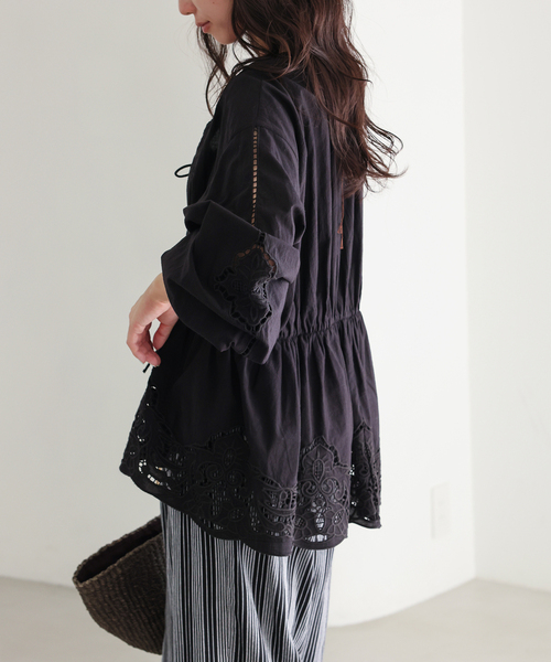 SLOBE IENA(スローブイエナ)の「India刺繍カーデブラウス(シャツ/ブラウス・レディース・ブラック・FREE)」の14枚目の写真