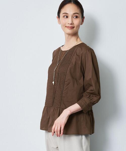 Reflect(リフレクト)の「【手洗い可】ピンタックレースブラウス(シャツ/ブラウス・レディース・ダークブラウン/ブラック/ホワイト・15 /09/11/07/13)」の3枚目の写真