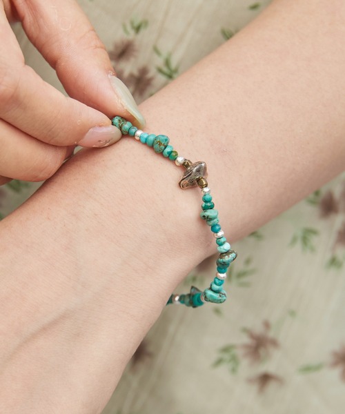 SunKu(サンク)の「SunKu/サンク Natural Stone Turquoise Beads Bracelet ナチュラル ストーン ターコイズ ビーズ ブレスレット メンズ レディース 2026年 夏 夏服(ブレスレット・メンズ・ターコイズブルー・FREE)」の5枚目の写真