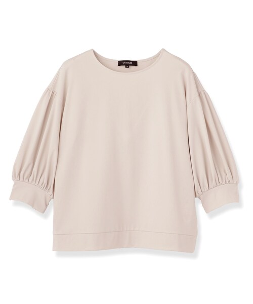 UNTITLED(アンタイトル)の「【楽にきれい見え/体型カバー】パフスリーブジャージトップス(Tシャツ/カットソー・レディース・ブラック/ナチュラル/オフホワイト・00/02/04/48/50/44)」の4枚目の写真