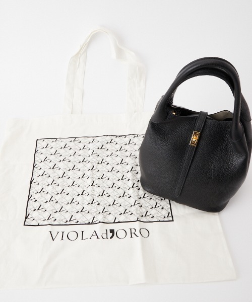 VIOLAd'ORO（ヴィオラドーロ）の「[VIOLAd’ORO/ヴィオラドーロ] TREO イタリアンレザー Wフェイスレザーベルト トートバッグ（トートバッグ・レディース・ブラック・ONE SIZE）」の20枚目の写真