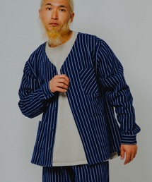 BIG MIKE（ビッグマイク）の「BIG MIKE ビッグマイク /26秋冬新作 ヘビーフランネル Vネック ワークカーディガン セットアップ対応 ストライプ柄 チェック柄 //// 102636250（カーディガン/ボレロ）」