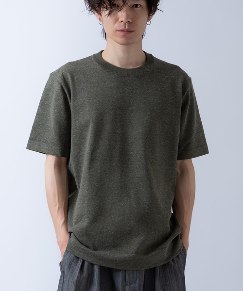 Crownor(クラウノアー)の「サマーニット 半袖 Tシャツ(ニット/セーター・メンズ・ブラック/キャメル/グレー/カーキ・LARGE/MEDIUM)」の14枚目の写真