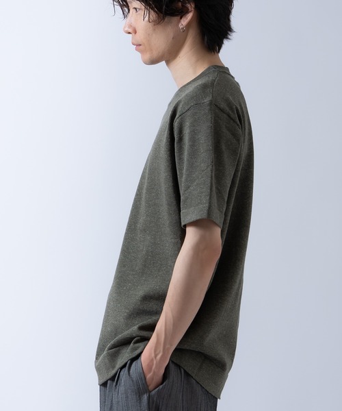 Crownor(クラウノアー)の「サマーニット 半袖 Tシャツ(ニット/セーター・メンズ・ブラック/キャメル/グレー/カーキ・LARGE/MEDIUM)」の15枚目の写真