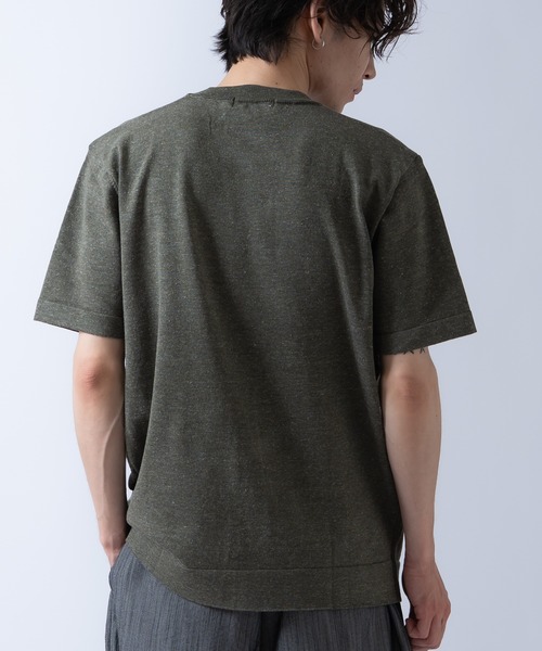 Crownor(クラウノアー)の「サマーニット 半袖 Tシャツ(ニット/セーター・メンズ・ブラック/キャメル/グレー/カーキ・LARGE/MEDIUM)」の16枚目の写真