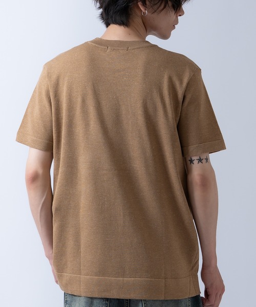 Crownor(クラウノアー)の「サマーニット 半袖 Tシャツ(ニット/セーター・メンズ・ブラック/キャメル/グレー/カーキ・LARGE/MEDIUM)」の8枚目の写真