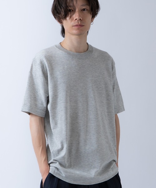 Crownor(クラウノアー)の「サマーニット 半袖 Tシャツ(ニット/セーター・メンズ・ブラック/キャメル/グレー/カーキ・LARGE/MEDIUM)」の21枚目の写真