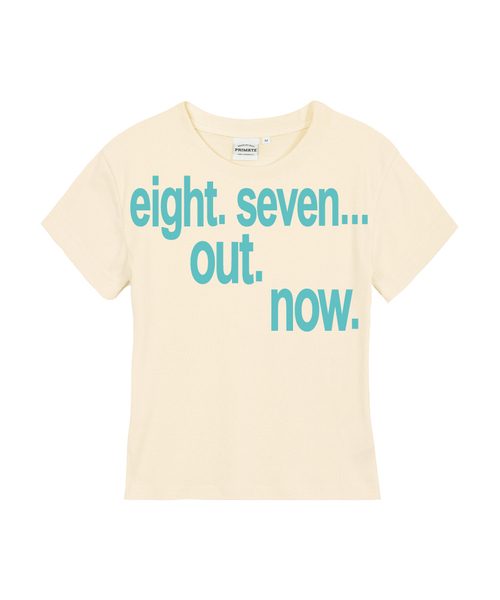 PRIMATE(プライメイト)の「OUT レディース スリムフィット 半袖Tシャツ 8カラー(Tシャツ/カットソー・レディース・ホワイト/ホワイト×ブルー/クリーム/カーキ/チャコール/ブラック/ラベンダー/ライトブルー・SMALL/MEDIUM/LARGE)」の5枚目の写真