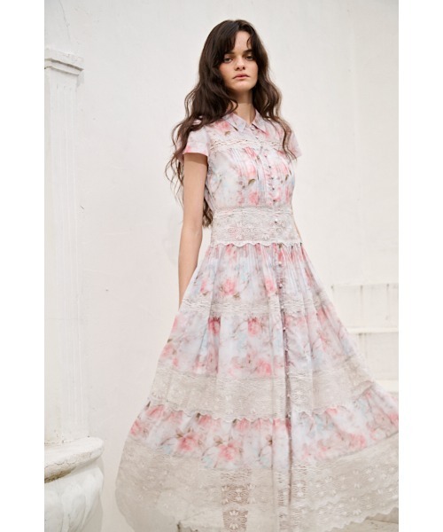 Estella.K(エステラケー)の「Tuscany Lace Dress シアーレースシャツドレス(ワンピース・レディース・ホワイト/ピンク系その他/ストライプ・FREE)」の20枚目の写真