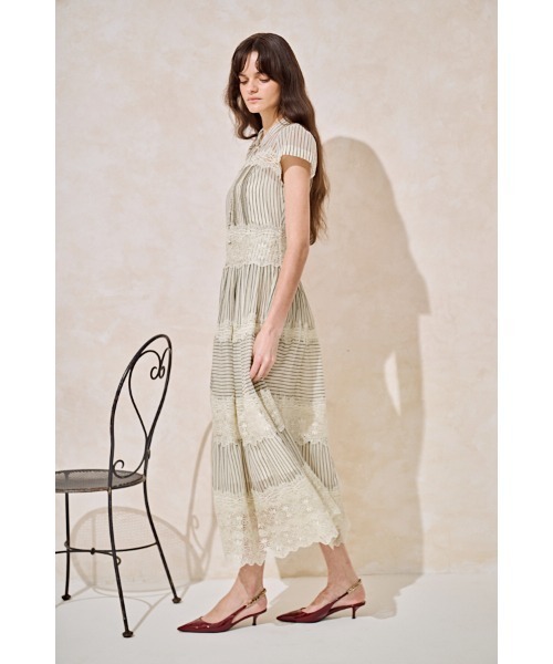 Estella.K(エステラケー)の「Tuscany Lace Dress シアーレースシャツドレス(ワンピース・レディース・ホワイト/ピンク系その他/ストライプ・FREE)」の22枚目の写真