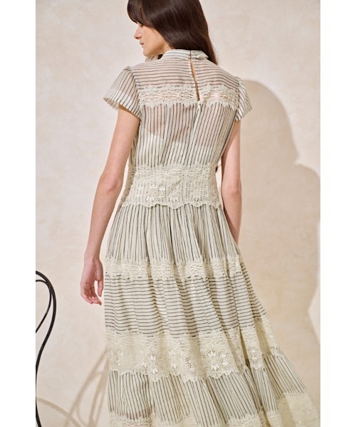 Estella.K(エステラケー)の「Tuscany Lace Dress シアーレースシャツドレス(ワンピース・レディース・ホワイト/ピンク系その他/ストライプ・FREE)」の12枚目の写真
