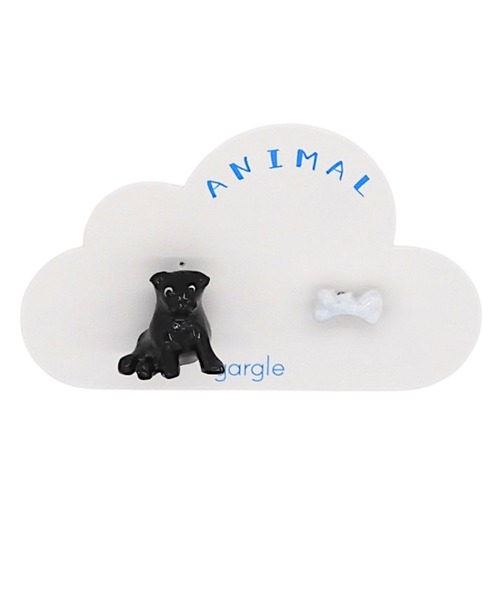 gargle(ガーグル)の「gargle ガーグル:アニマルシリーズ パグ 犬 ドック ピアス(ピアス(両耳用)・レディース・ホワイト/ブラック・FREE)」の7枚目の写真