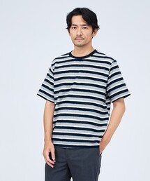 ABAHOUSE GRAY | メランジボーダー 半袖Tシャツ(Tシャツ/カットソー)