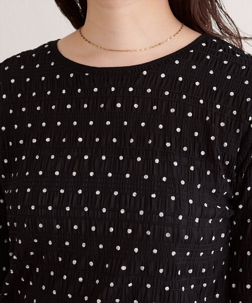 natural couture(ナチュラルクチュール)の「ドット柄クルーネックロンT(Tシャツ/カットソー・レディース・アイボリー/ブラック・FREE)」の17枚目の写真